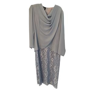 Ursula of Switzerland Vtg Formal Dress Silver Size 6 Mother of the Bride